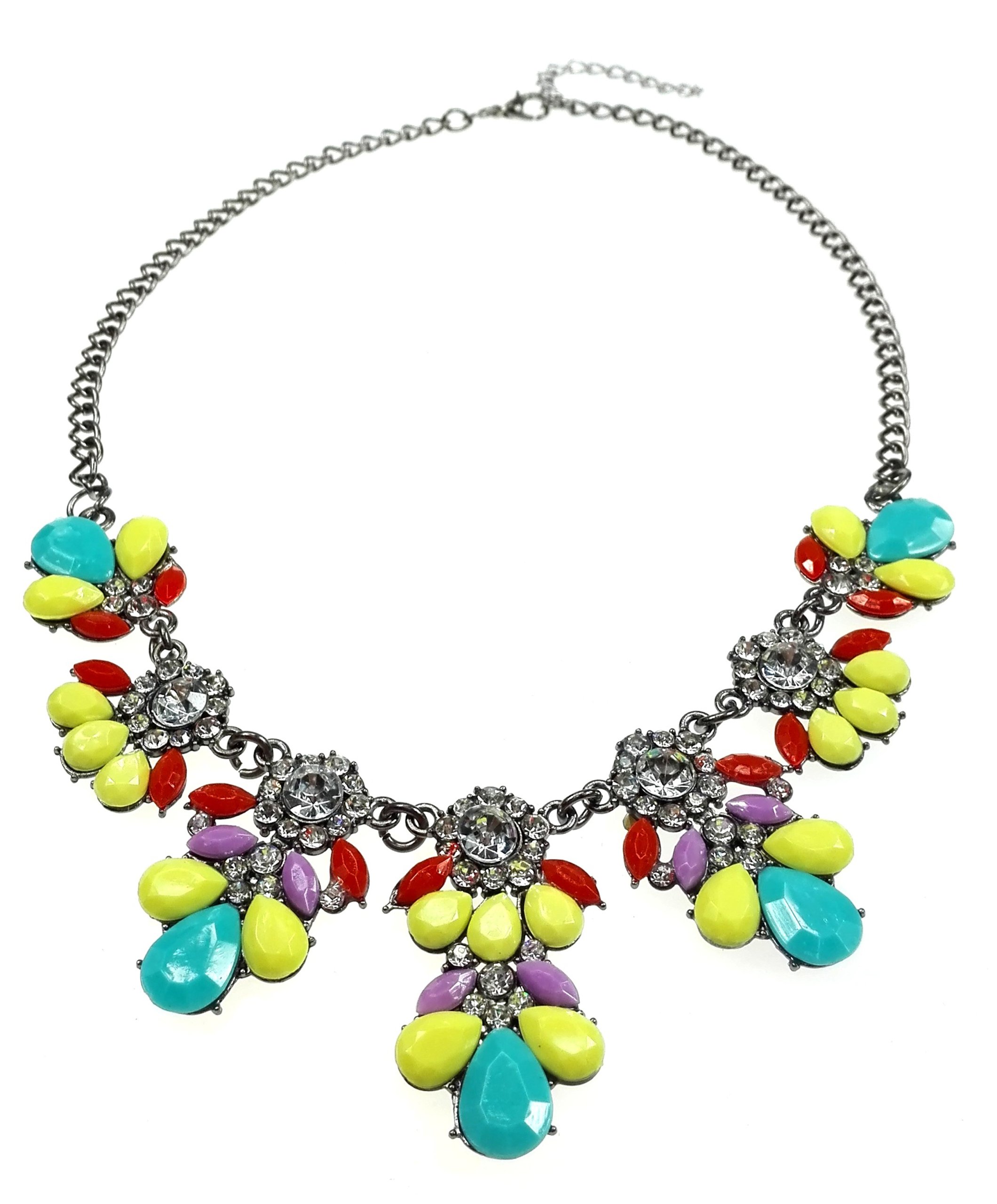 

Naszyjnik kolia cyrkonie kryształki kolorowe