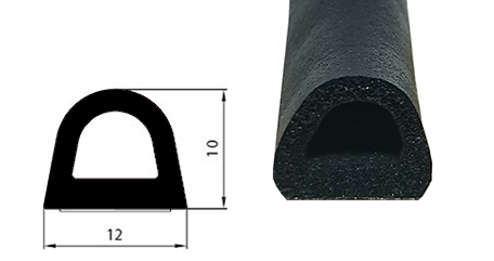 Uszczelka uszczelki do okien okna drzwi D 12x10mm Kod producenta SD-54 CZARNA