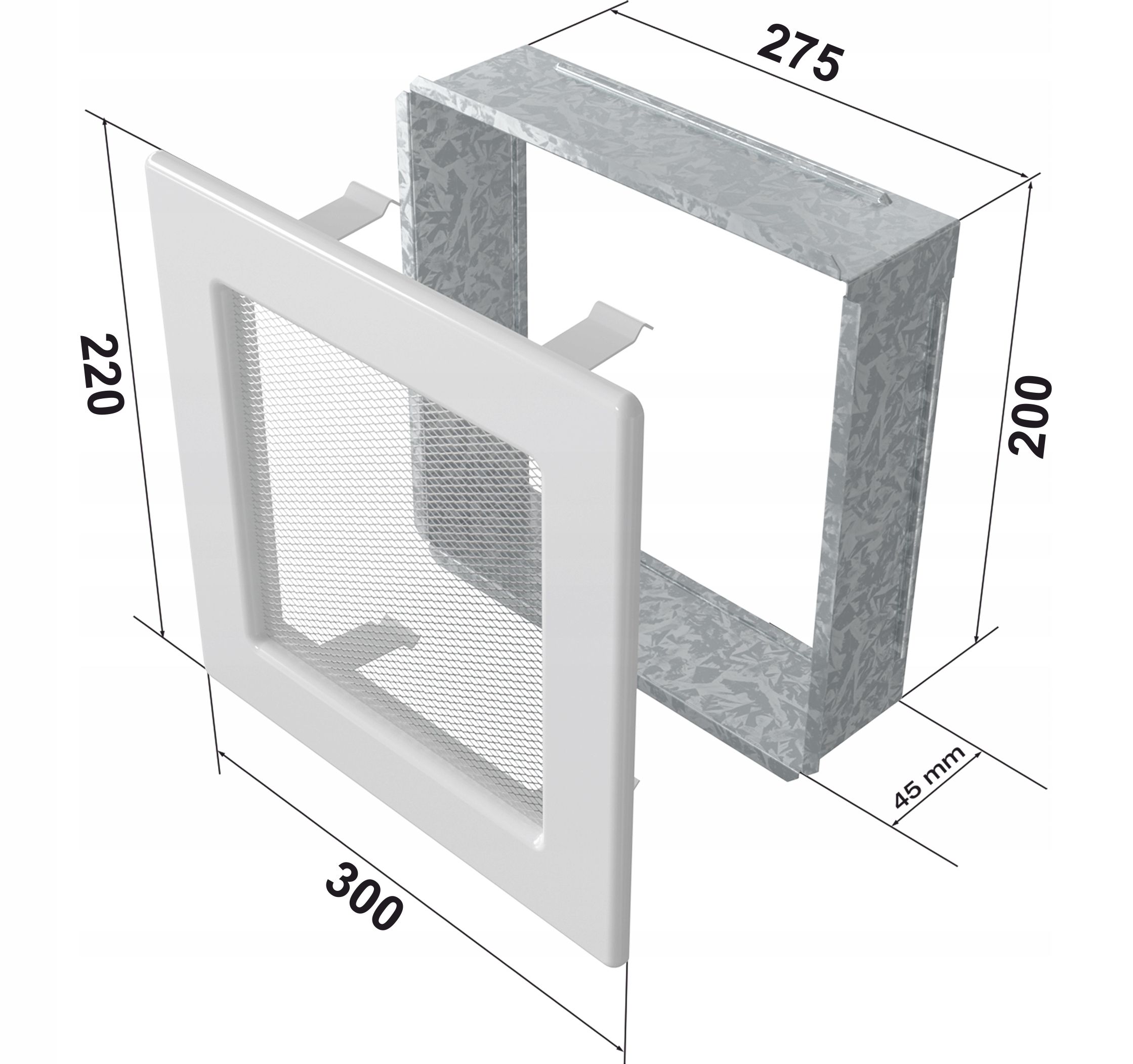 Kratka kominkowa pozłacana 22x30 wentylacyjna Marka Kratki