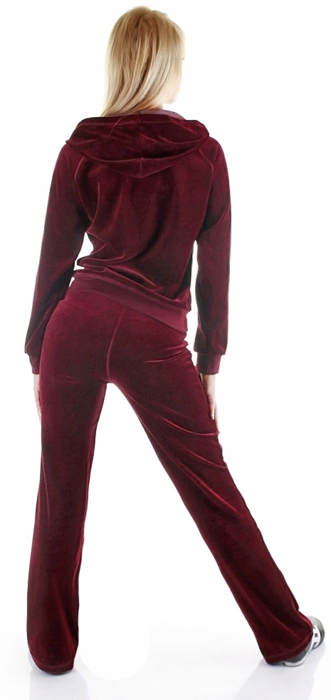 Dresy damskie welurowe, dres damski bordowy 4XL Rozmiar 4XL