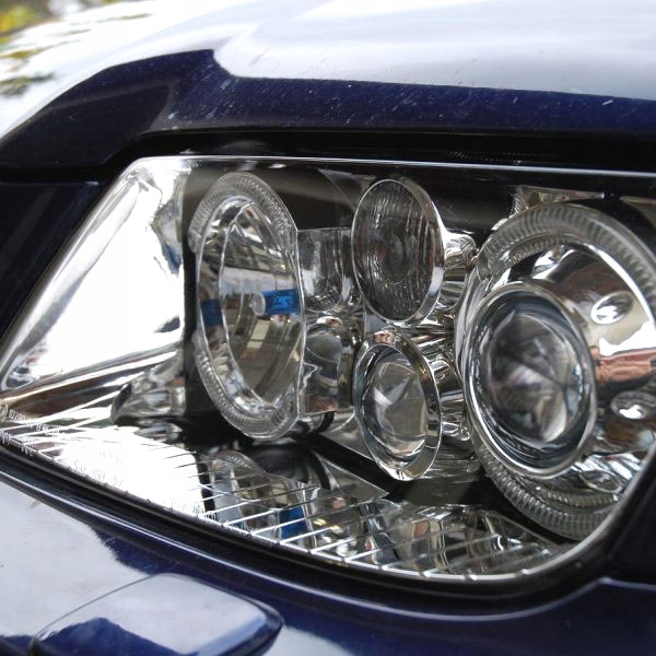 BORA LAMPY reflektory halogeny przod CHROM ringi Wersja Europejska