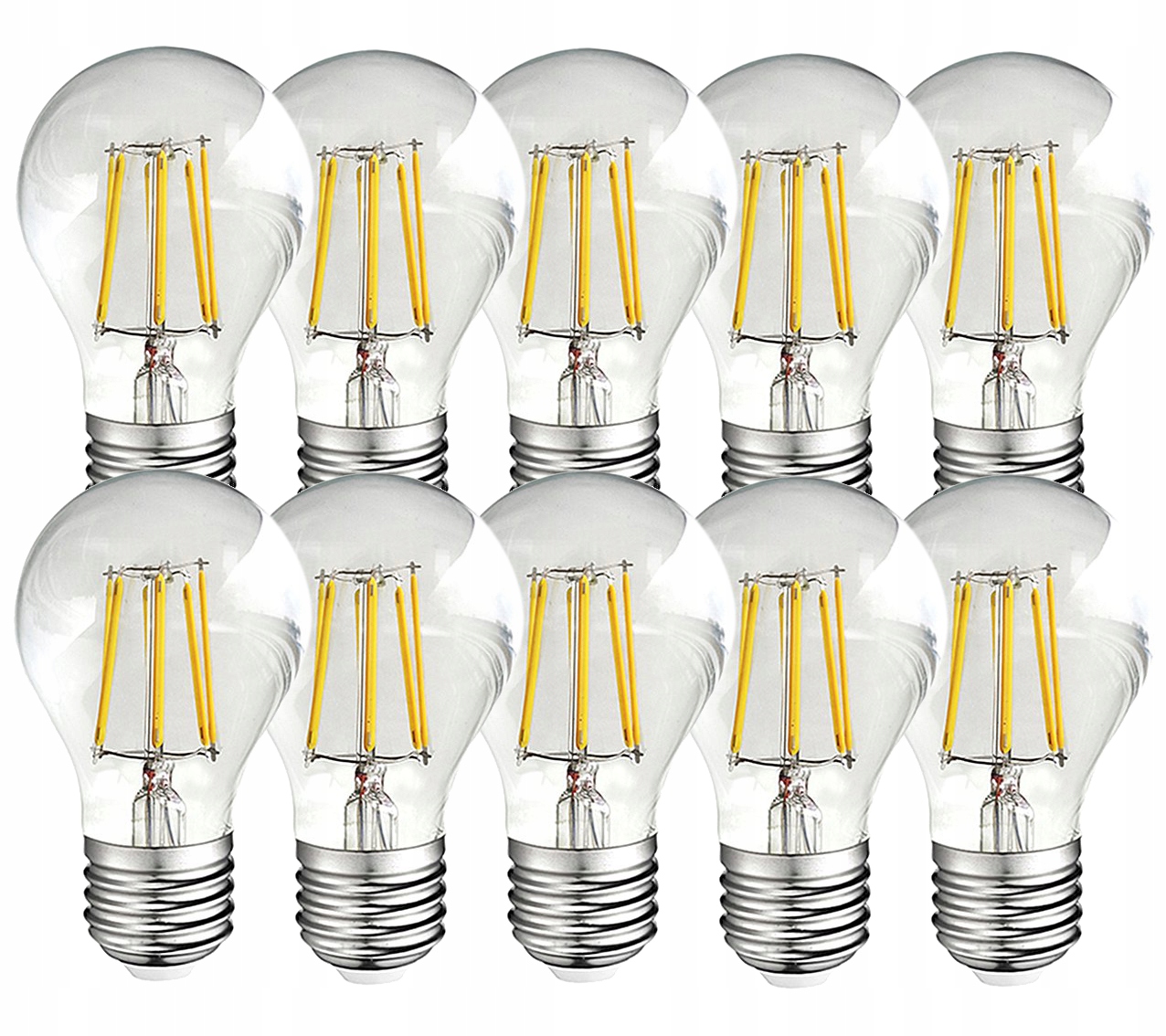 Sada 10x Led žárovka 7W 60W A60 E27 Polux 3000K