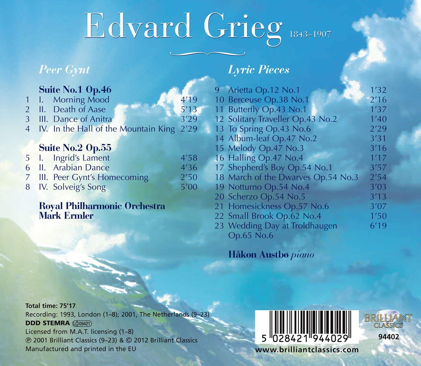 Sklepy,　GRIEG　7729713453　Suites,　(CD)　Pieces　Lyric　Gynt　Peer　w　Opinie,　Ceny