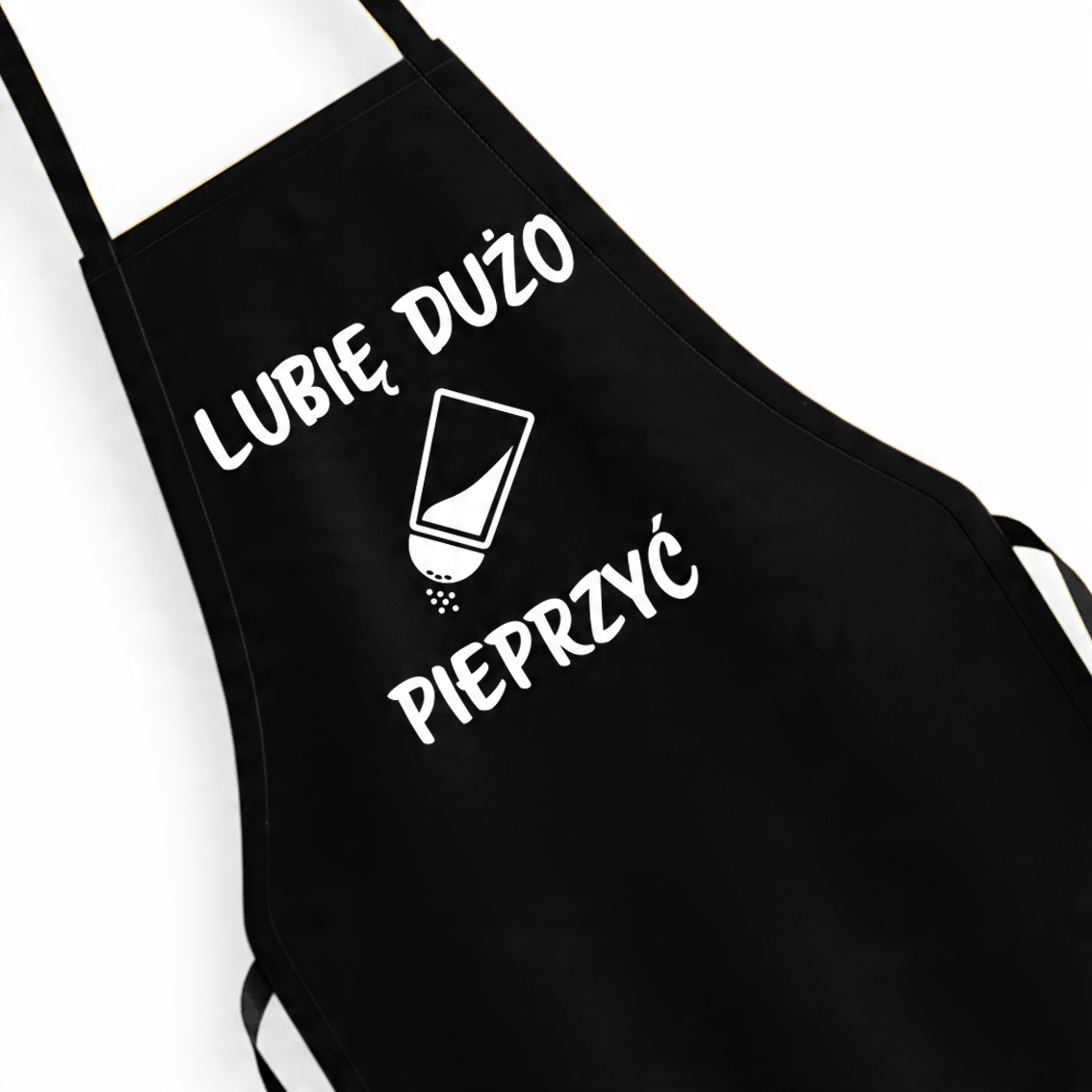 

Fartuszek kuchenny z nadrukiem Lubię dużo...