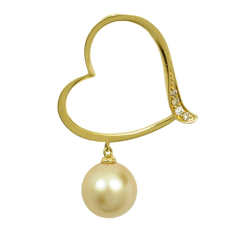 Zlatý Přívěsek S Australskou Perlou A Brilianty