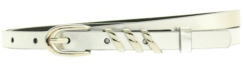

Skórzany Pasek damski 1,2 cm Srebrny Kolory Skóra