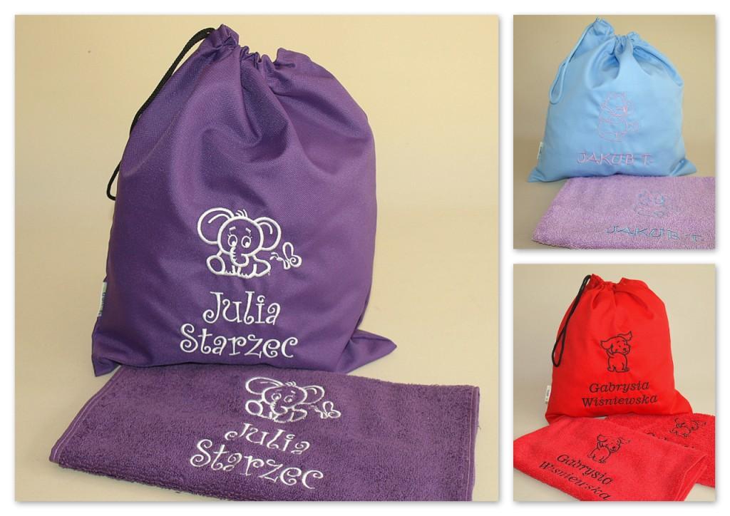 RĘCZNIK +nieprzemakalny WOREK na kapcie buty +HAFT Płeć chłopcy