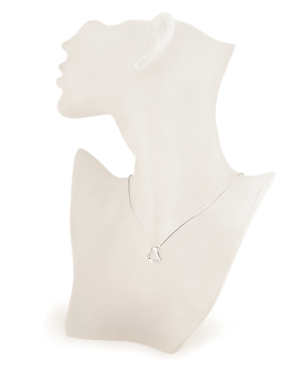 Srebrny ROD. naszyjnik, wisiorek SERCE + łańcuszek Długość całkowita 45 cm