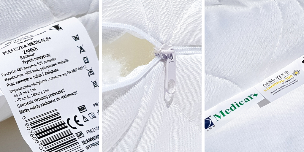 PODUSZKA 60X70 ANTYALERGICZNA MEDICAL GRUBA ZAMEK 70X60 BIAŁA 95°C EAN (GTIN) 5907666051764