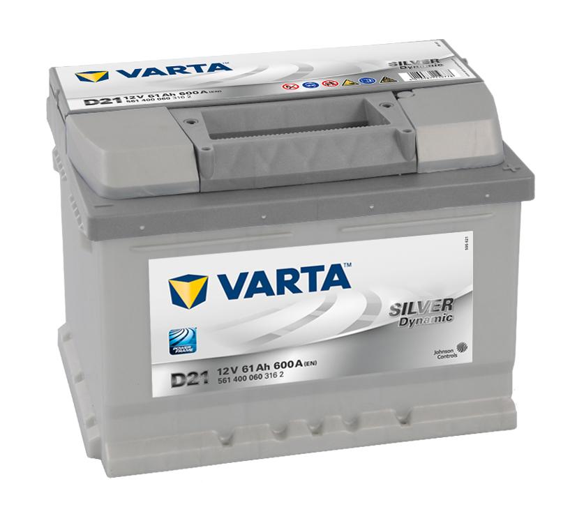5614000603162 - Акумулятор VARTA SILVER DYNAMIC 61AH, 600A, D21