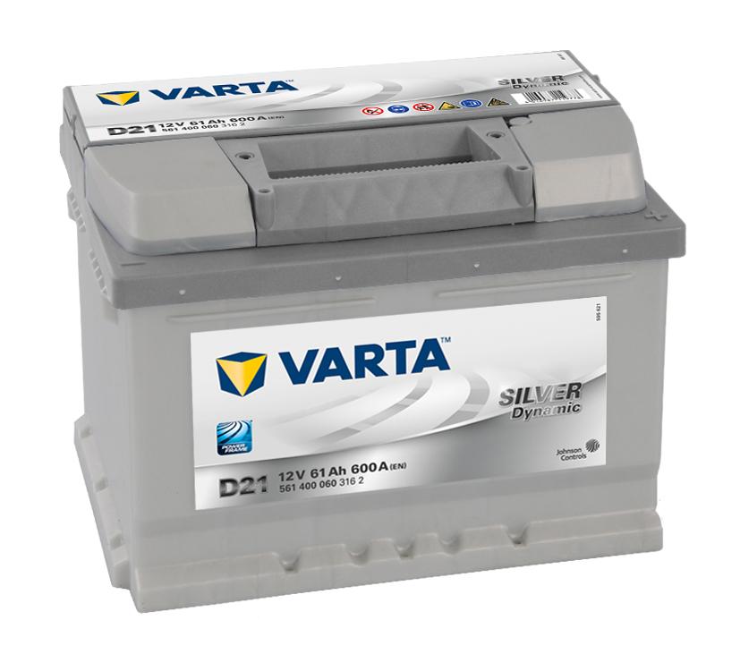 5614000603162 - Аккумулятор VARTA SILVER DYNAMIC 61AH, 600A, D21