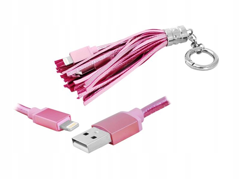 

Kabel Usb-iphone Brelok Zawieszka, Różowy.