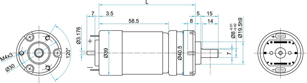 Motoreduktor planetarny 8,5 obr/min 12V DC 30kg.cm Marka inny
