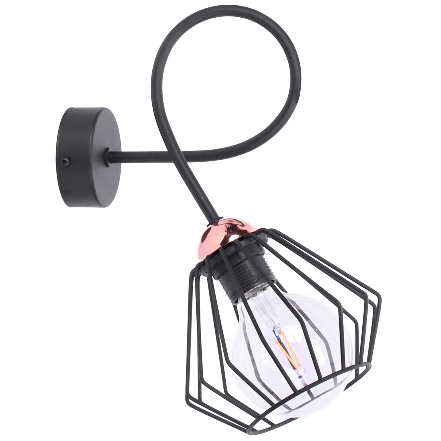 

Stylowy Kinkiet Lampa Ścienna Loft Miedź z Drutu