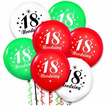 

Balon balony urodziny 18 lat impreza 20 sztuk mix
