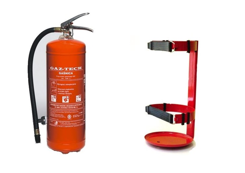 Gaśnica 6kg xABC 34A INOX+wieszak,Kombajn,maszyny