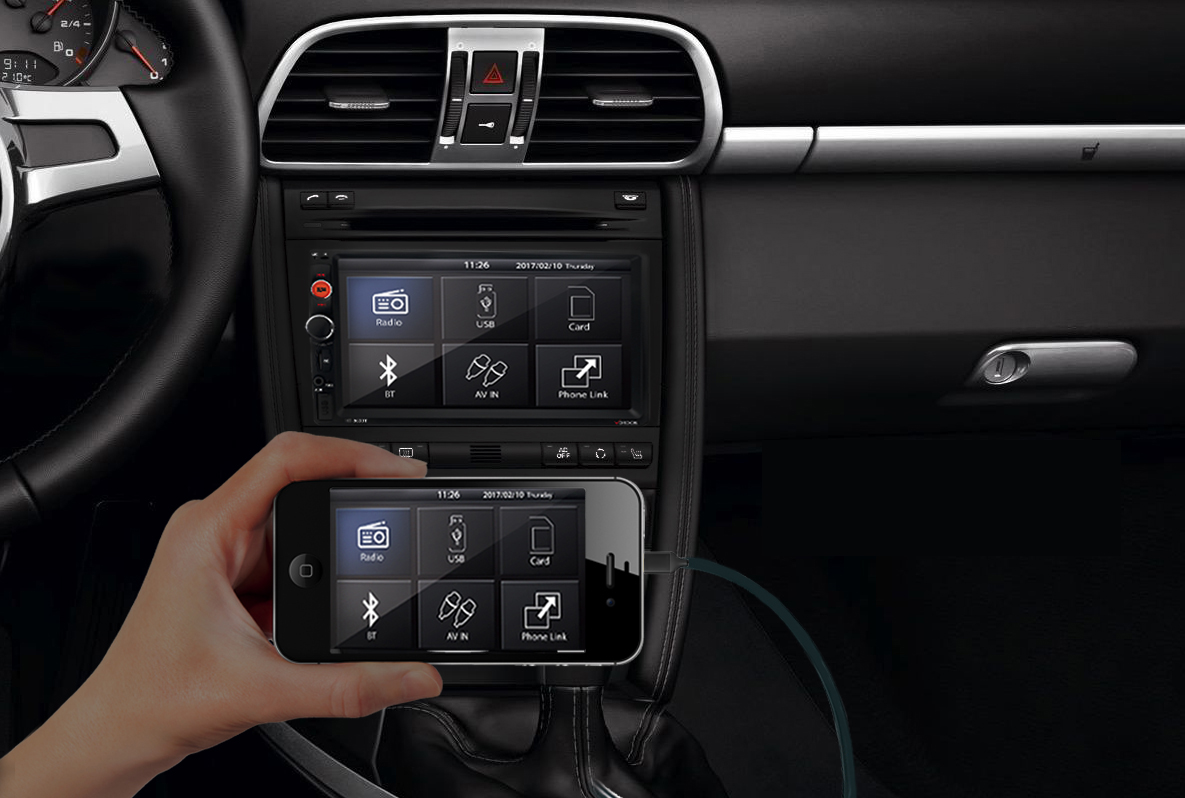 RADIO SAMOCHODOWE 2DIN + MIK FIAT BRAVO 2007-2014 Montaż 2-DIN