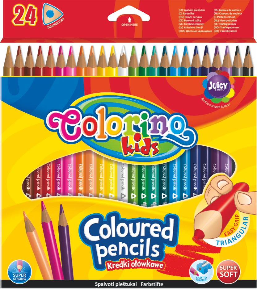 

Colorino Kredki ołówkowe trójkątne 24