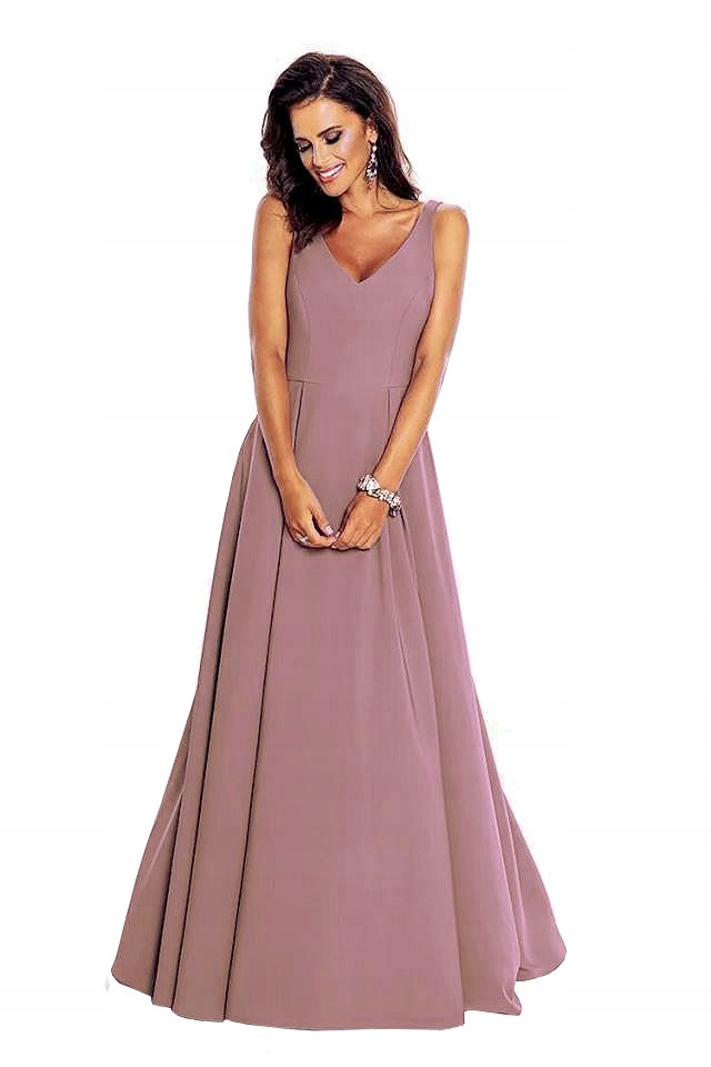 Lea Starorůžová Dlouhá Šaty s Výstřihem svatba L