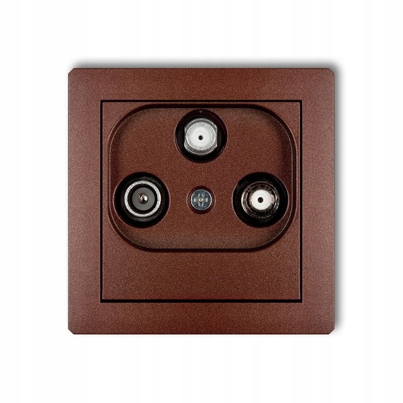 Zásuvka 2xSAT+TV hnědá 9DGSN Deco Karlik