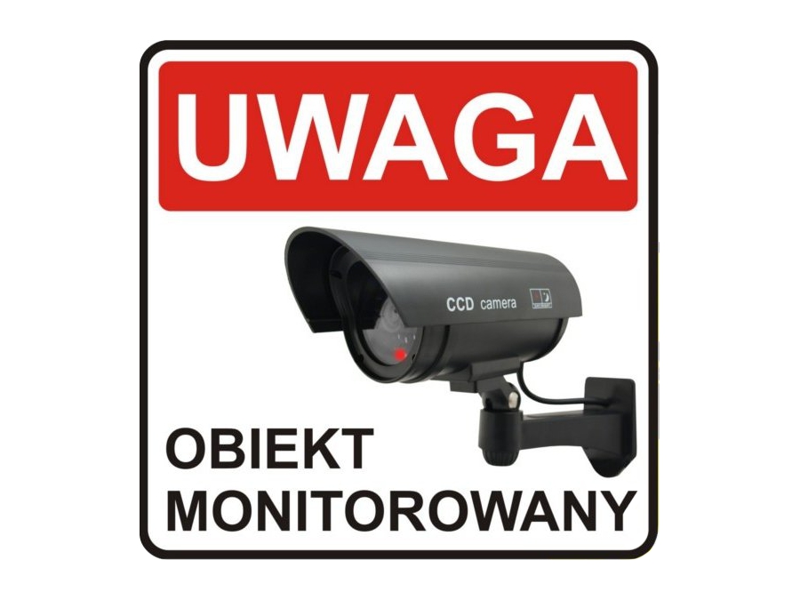 KAMERA ŚCIENNA ATRAPA MONITORING KAMERY LED ALARM Kolor czarny