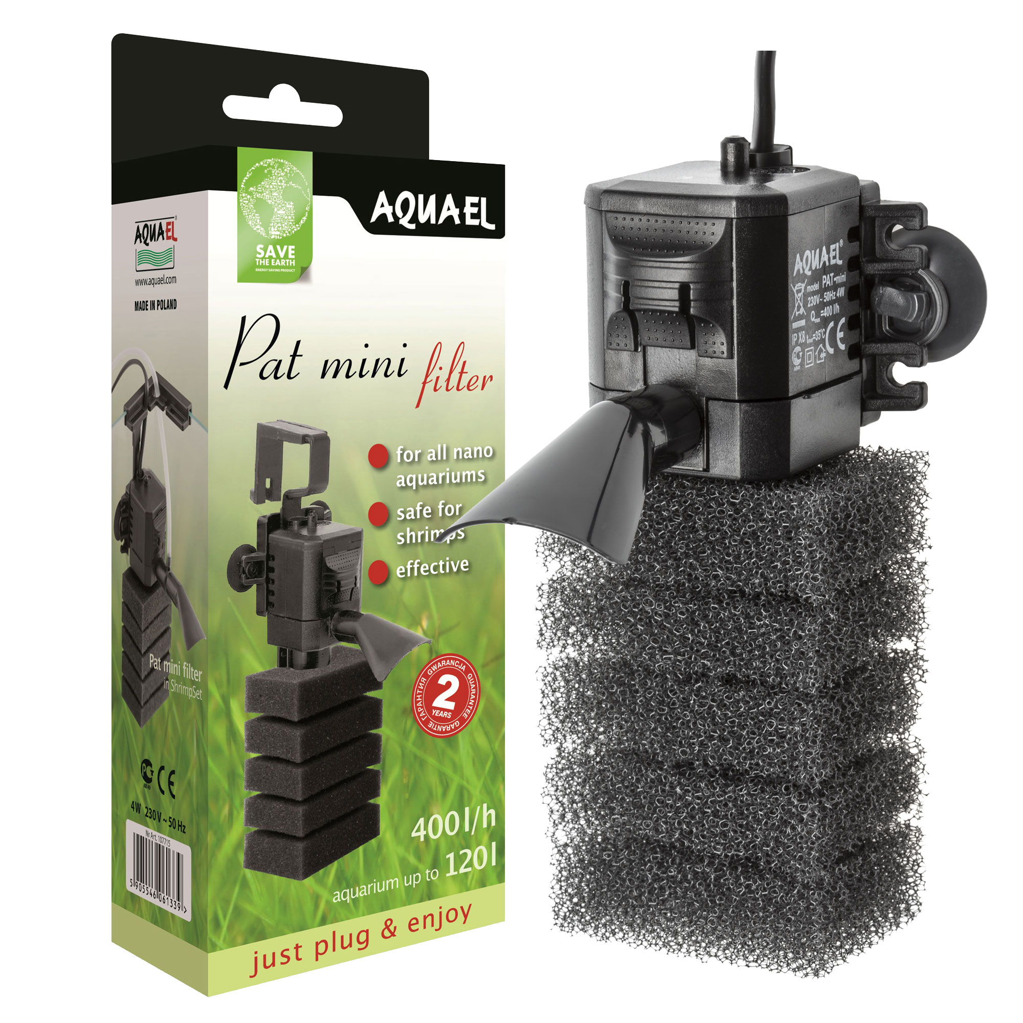 

Aquael Pat Mini Filtr Wewnętrzny akwarium do 120L