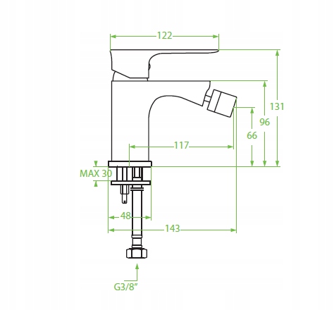 BATERIA BIDETOWA CZARNA CHROM Z BIDETU Z KORKIEM EAN (GTIN) 5907791102249