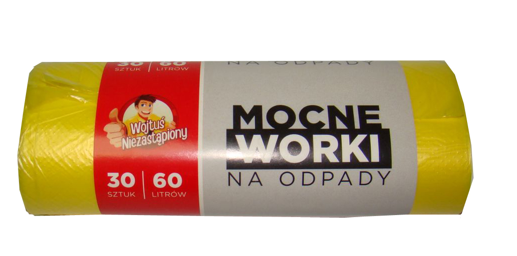 

Worki na śmieci, odpady 60L 30szt Żółty sortowanie