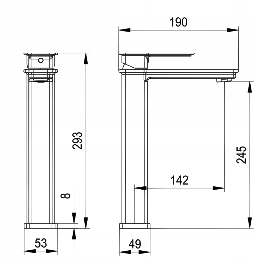 BATERIA UMYWALKOWA STOJĄCA WYSOKA ROYAL NOWOCZESNA Marka Royal Sanitary
