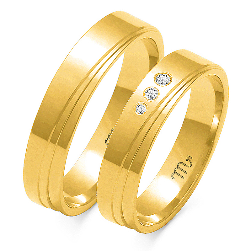 Zlaté Svatební S Zirkony Model O-135