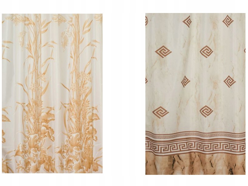 ZASŁONA PRYSZNICOWA ŁAZIENKOWA z wieszakami TEKSTYLNA 120x200 kotara Sposób montażu kółka (haczyki)