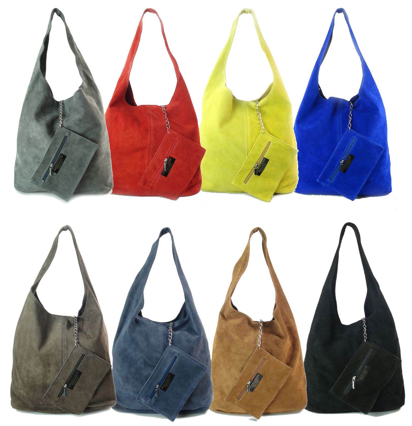 ZAMSZOWY WOREK WŁOSKA SKÓRA SHOPPER BAG SZARY Wielkość duża (mieszcząca A4)