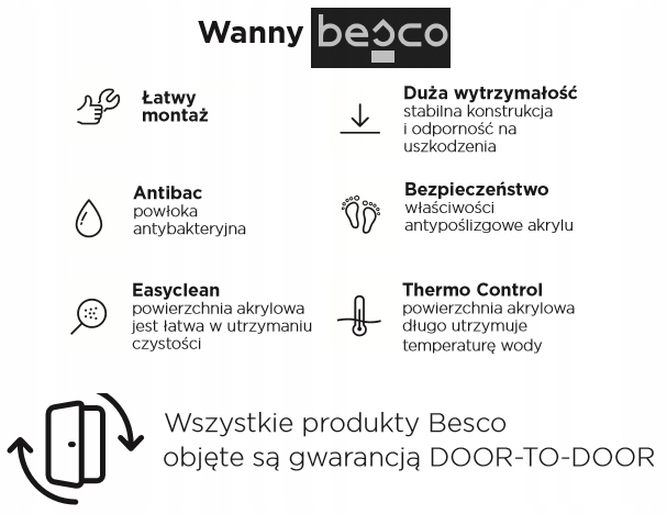 POLSKA WANNA Z PARAWANEM 150x75 OBUDOWA SYFON Linia Integra