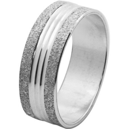 Stříbrný rhodiovaný prsten OBR010 r18 Gravírování Bonus