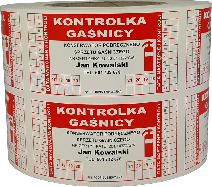 

kontrolki samoprzylepne gaśnice hydranty projekty