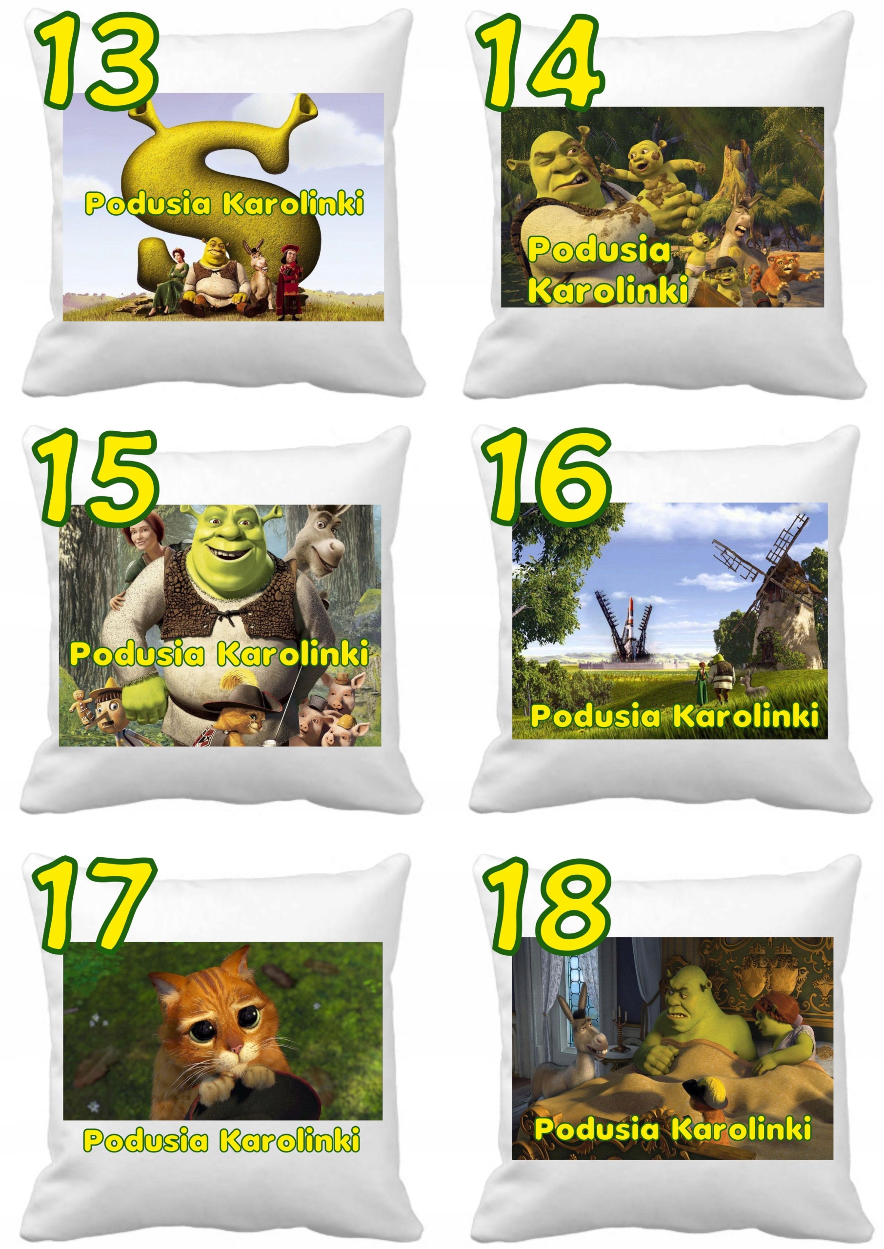 SHREK FOTO PODUSZKA Mikrofibra+IMIĘ Szerokość produktu 40 cm