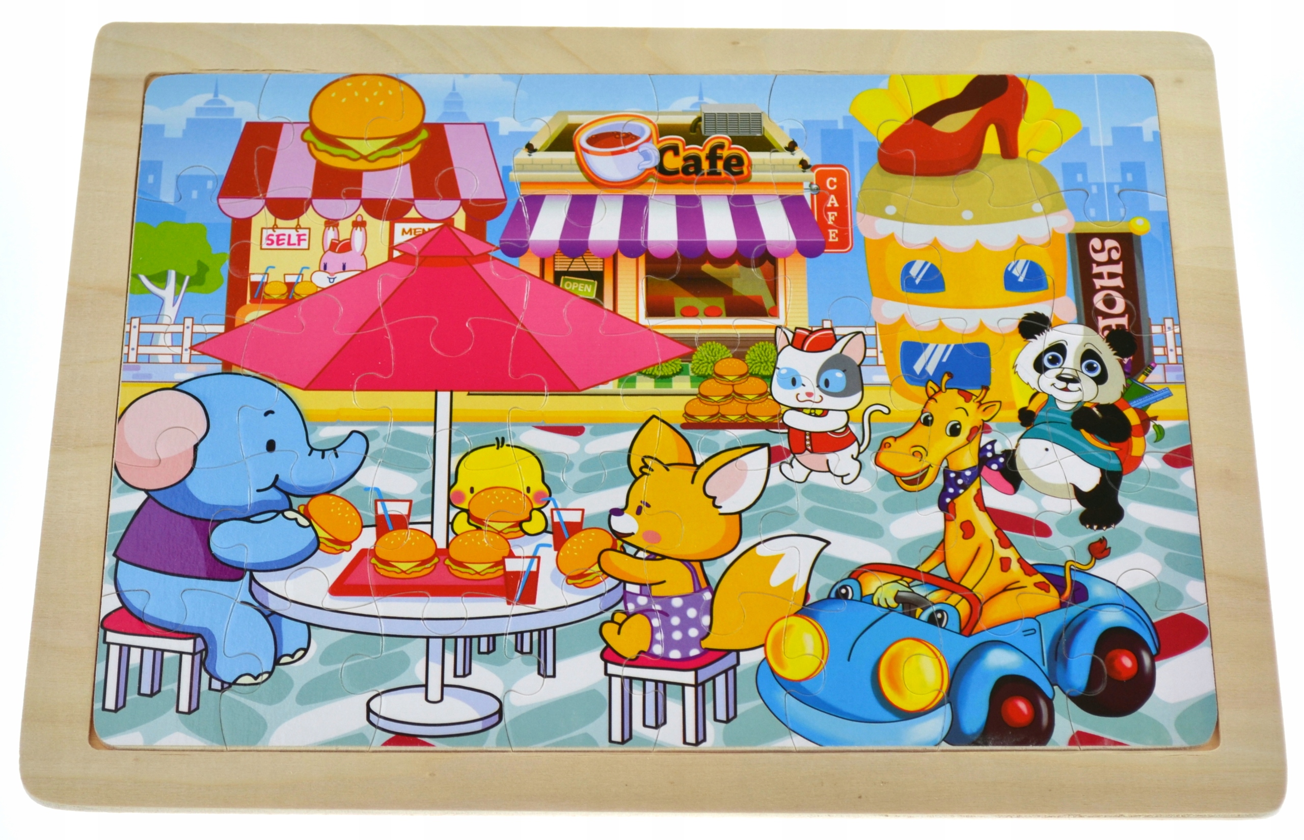 

Edukacyjne Duże Puzzle Drewniane 40 El Zwierzaki