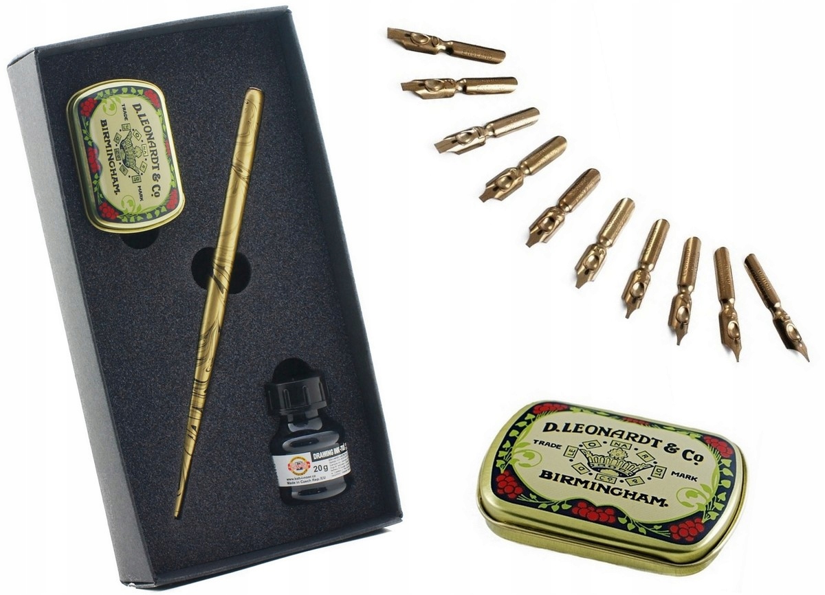 ПЕРО ДЛЯ КАЛЛИГРАФИИ КОМПЛ.10 ШТ В ПУД.НА ПОДАРОК