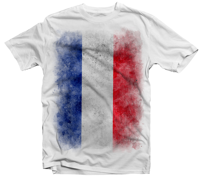 KOSZULKA T-SHIRT VINTAGE FLAGA FRANCJA ROZM XXL
