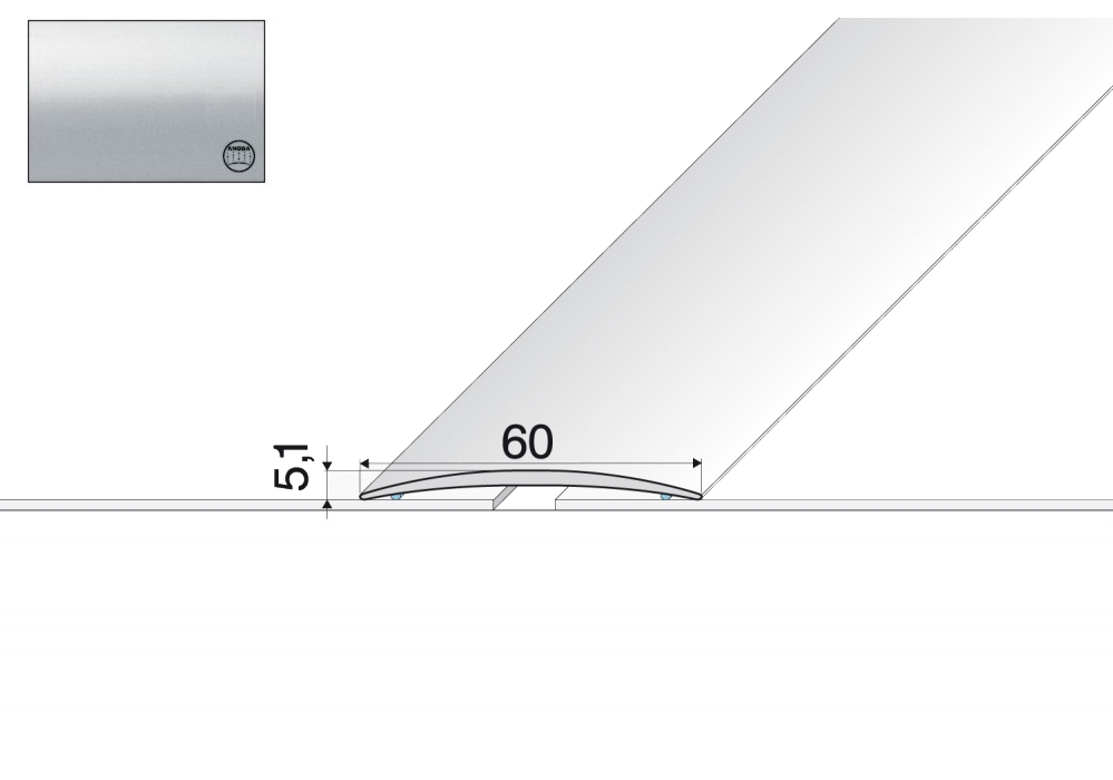 

Listwa łączeniowa A70 aluminiowa 200x6cm Srebro