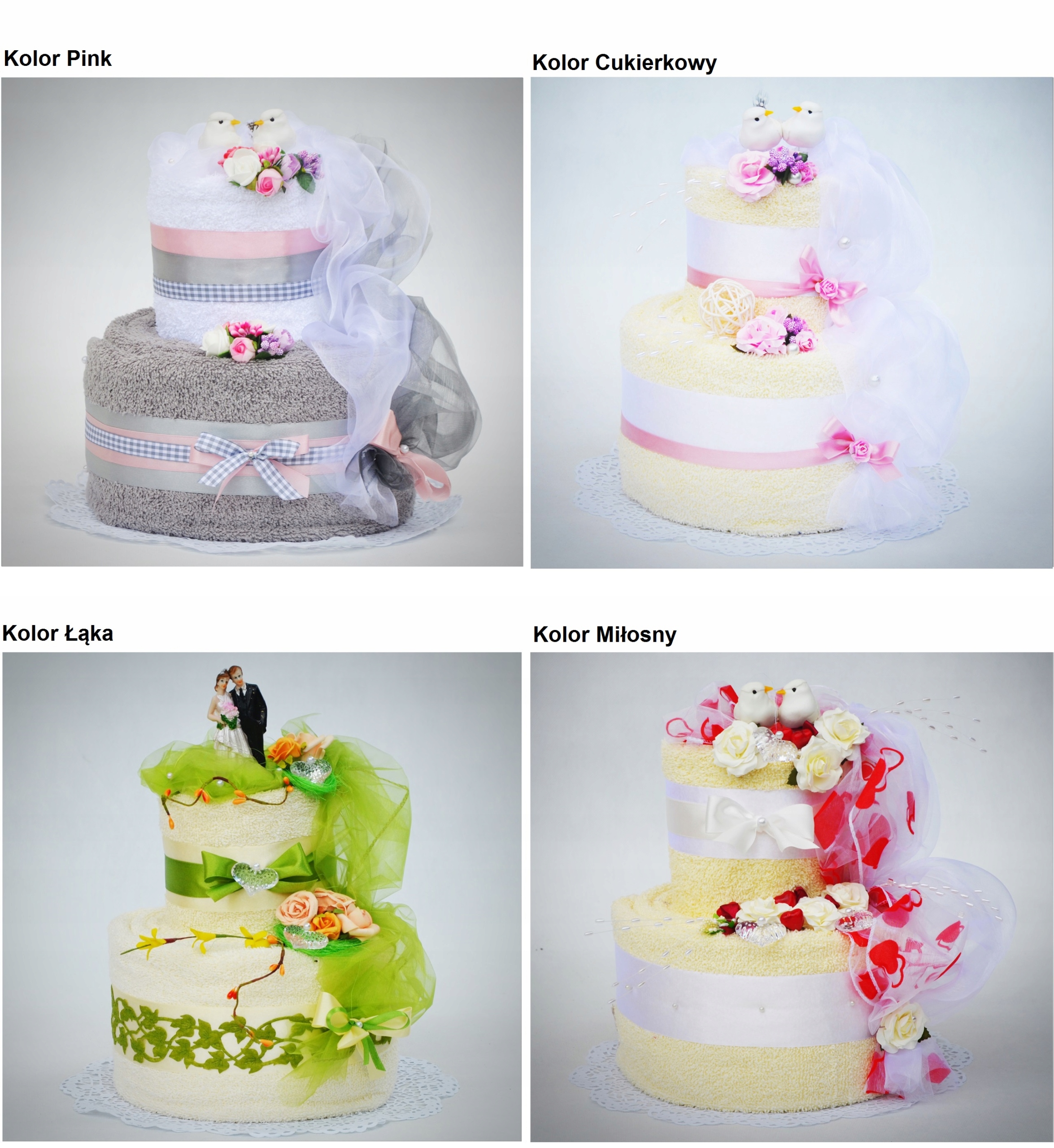 TORT z 2 RĘCZNIKÓW Prezent na Ślub Rocznicę Ślubu Z dedykacją Tak