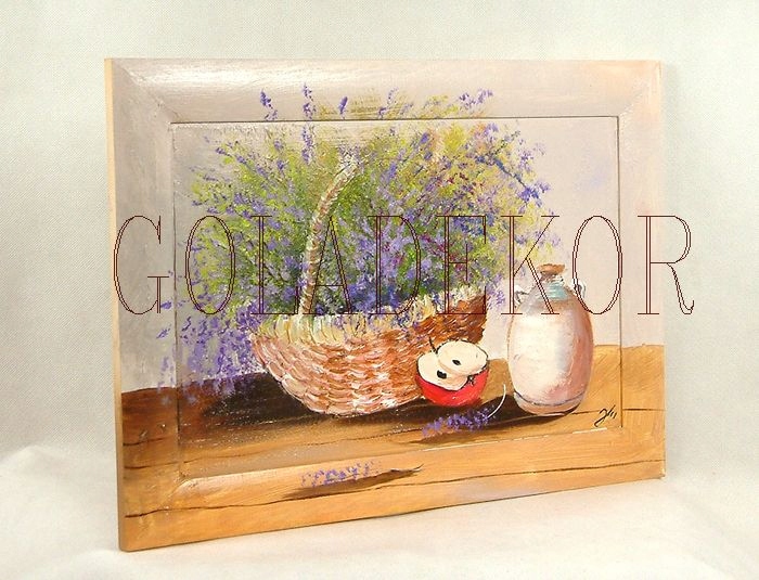 LAWENDA 3__kopia RAMA 37/54 CM__obraz Technika wykonania olej