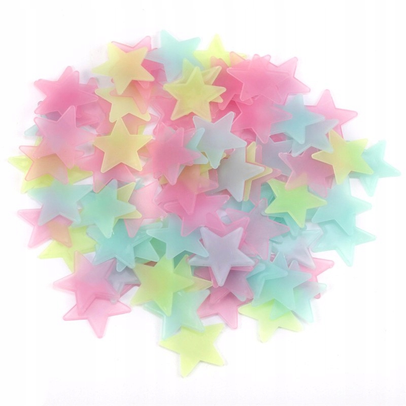 

Gwiazdki naklejki fluorescencyjne, świecące 100szt