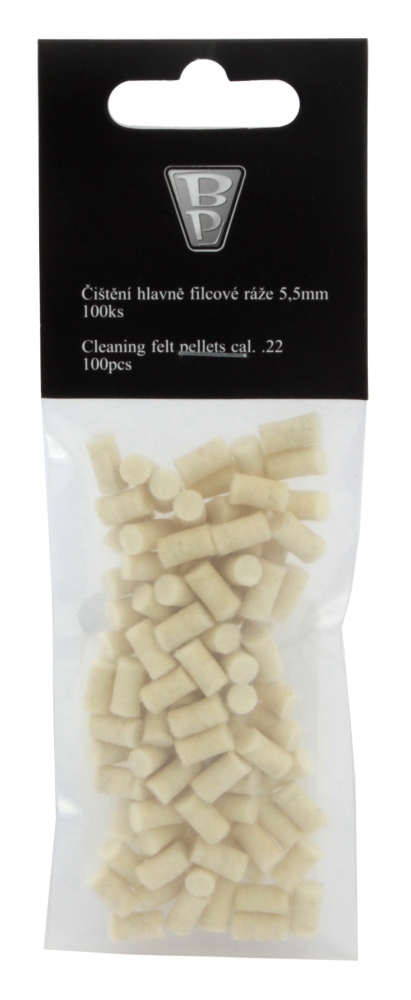 Przecieraki filcowe do wiatrówki kal. 5,5 mm 100 szt. śrut czyszczący lufy