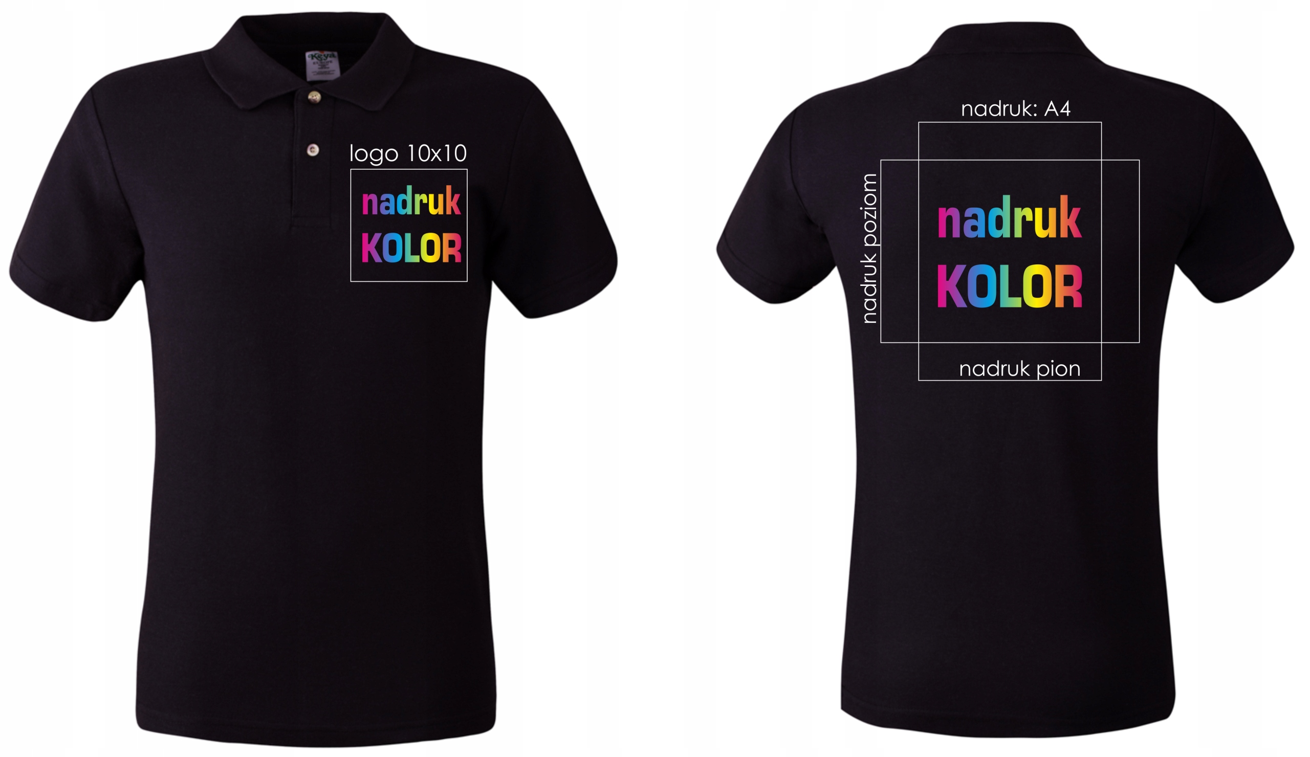 

Koszulka kolorowa Polo z nadrukiem logo A4 Dtg