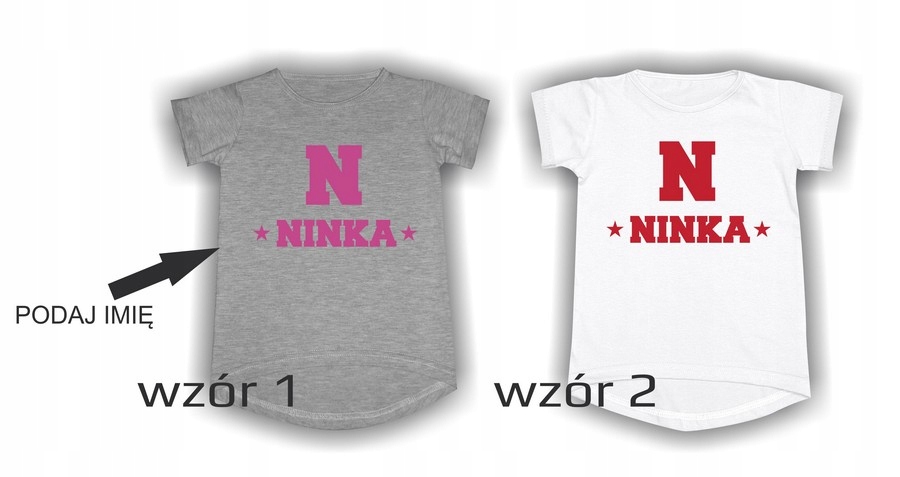 TUNIKA KOSZULKA Z TWOIM NADRUKIEM IMIĘ JAKOŚĆ! 92 Płeć dziewczynki