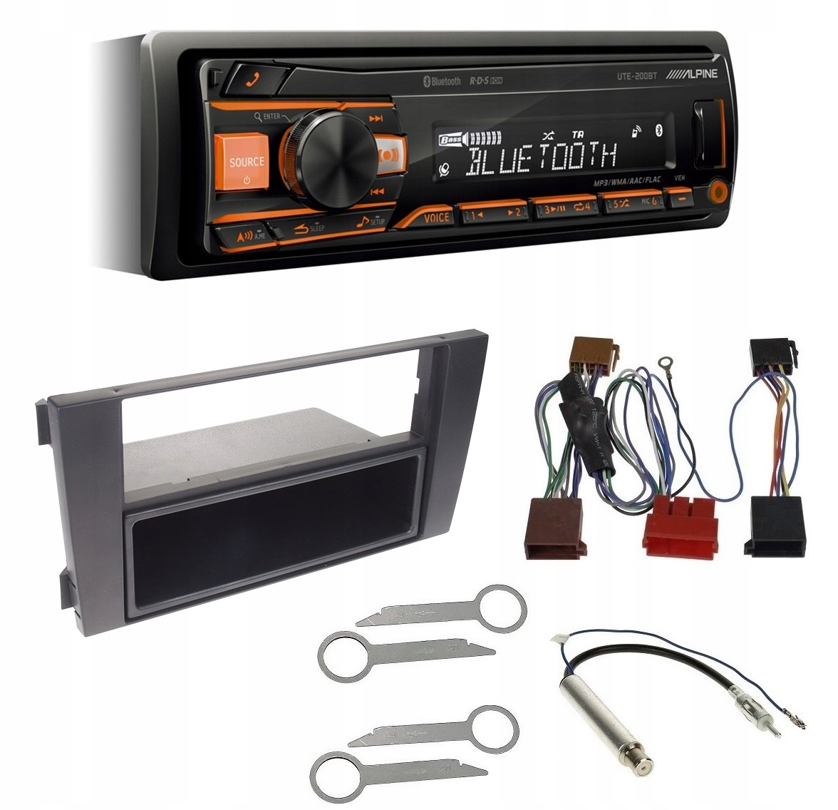 Alpine UTE-200BT Usb Bluetooth autorádio Audi A6 C5 Facelift rámček