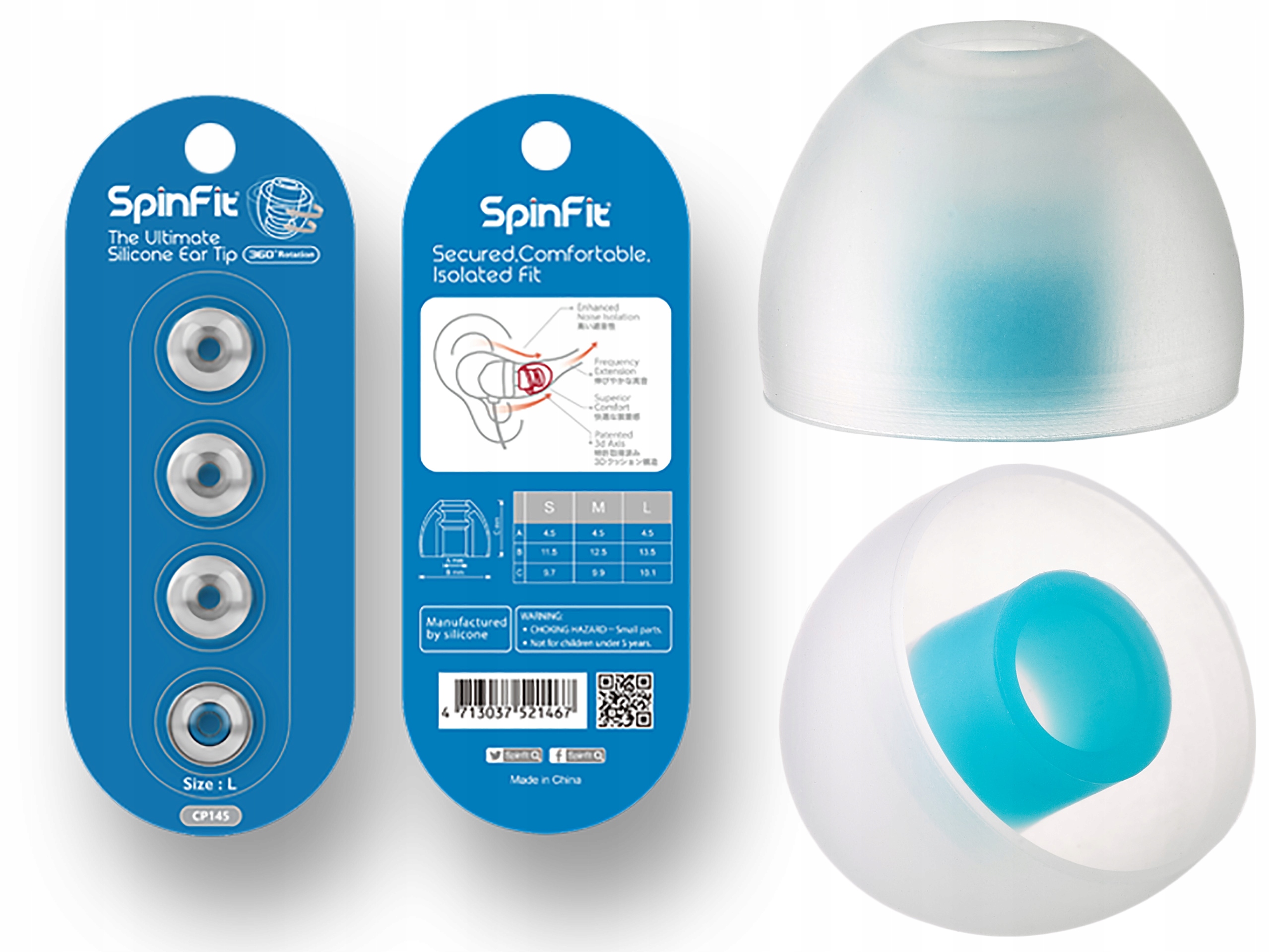 

SpinFit CP145-L Profesjonalne Nakładki 2 Pary