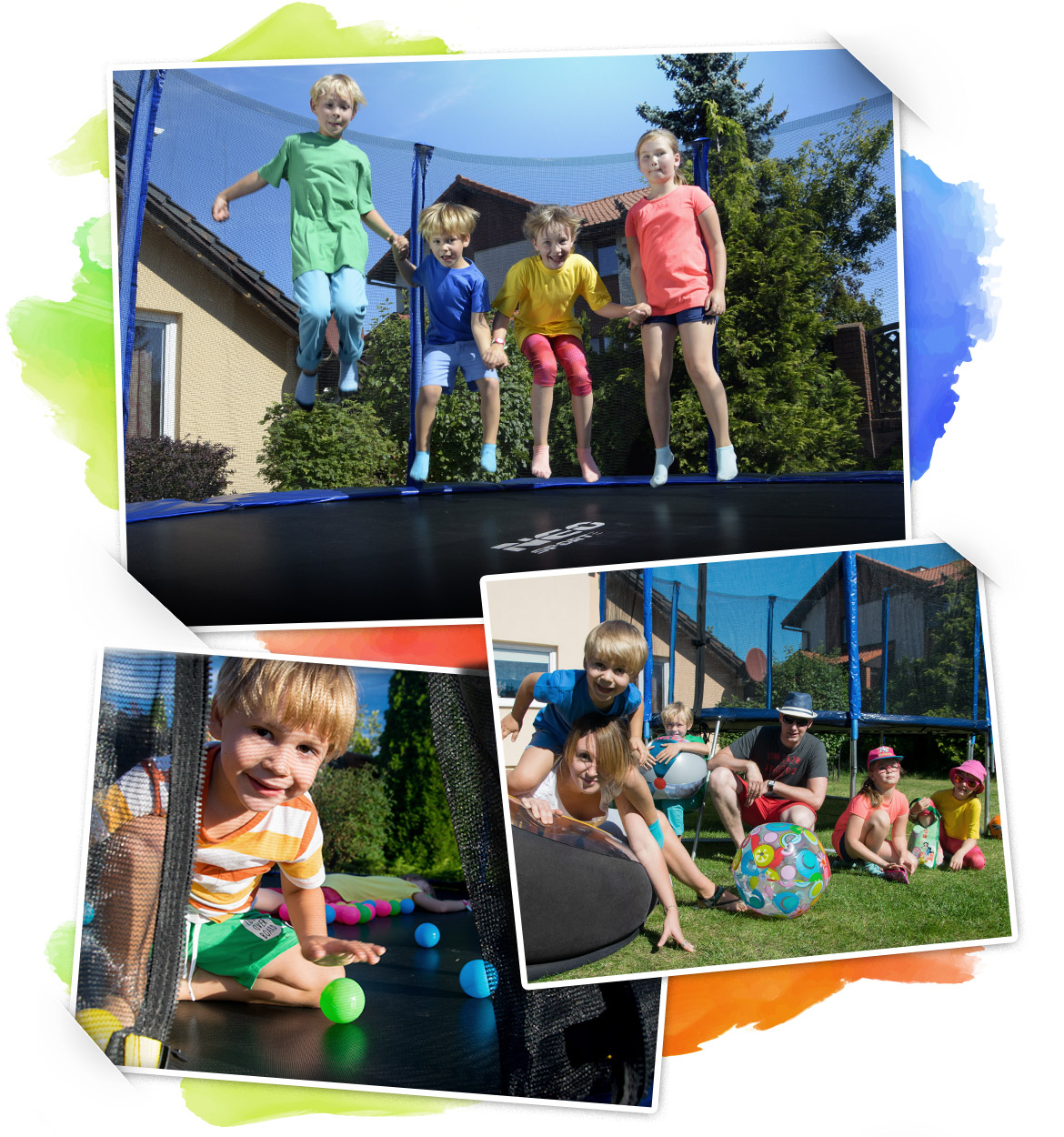 TRAMPOLINA OGRODOWA DLA DZIECI BAŃKI 252cm 8ft Liczba nóżek 3