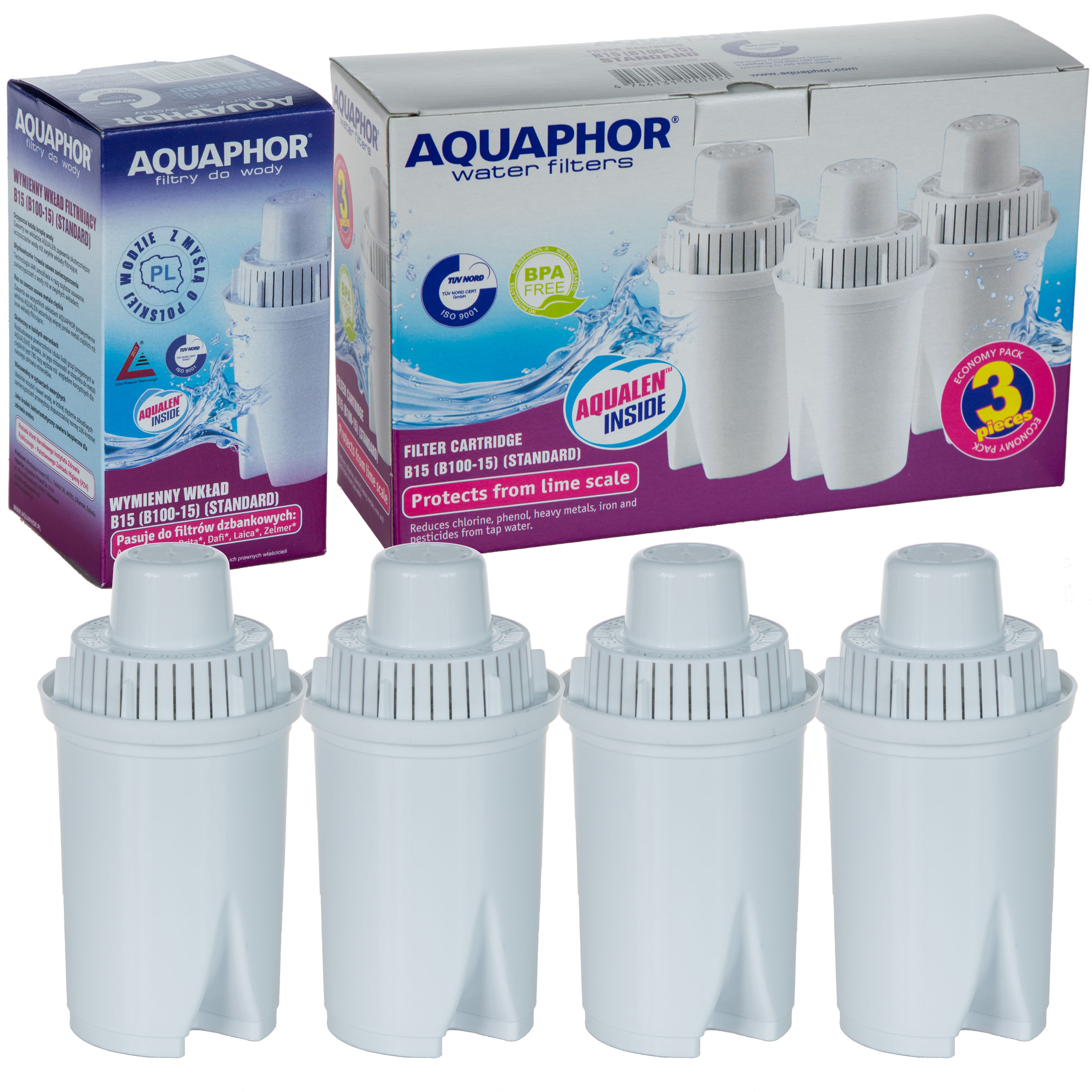 

4x Filtr Wody Aquaphor B100-15 Wkład Dafi Zelmer